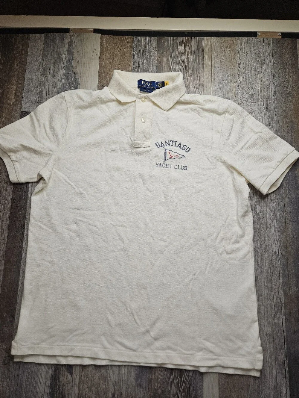 Polo Ralph Lauren Classic Fit Nautical Mesh Polo Shirt Med Santiago Yacht Club